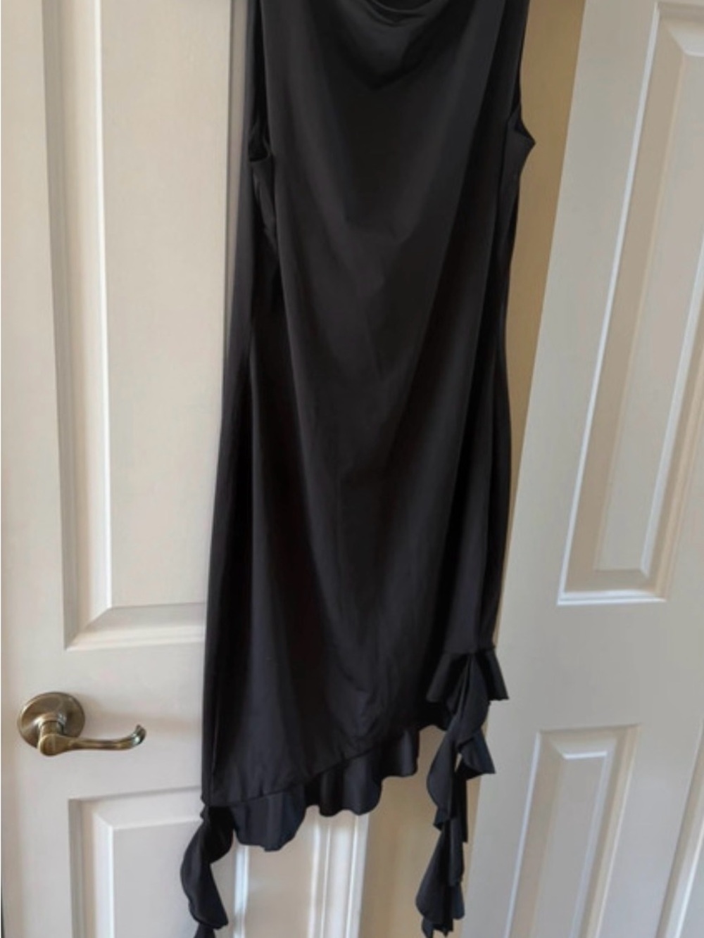 Frame Denim Black Asymmetric Tie-Detail Skirt
